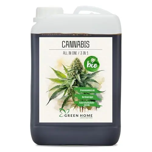 Produktbild: Green Home BIO Cannabis Dünger All in One Konzentrat 3 Liter | Cannabis Dünger Blüte | Dünger Cannabis Pflanzen | Dünger für Cannabispflanzen | Hanf Dünger | Grow Dünger | Grow & Bloom