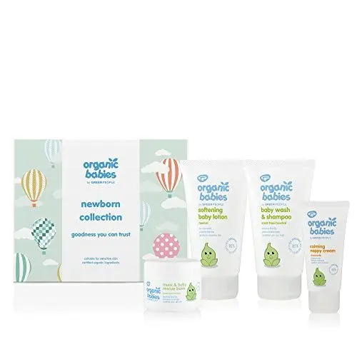Produktbild: Green People - Baby Newborn Set - Natürliche & biologische Pflege für die Haut von Neugeborenen - Mutter und Baby Geschenke - Baby-Dusche, Geschlechtsumwandlung - frei von Tierversuchen