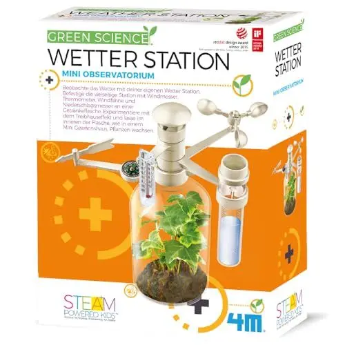 Produktbild: Green Science Wetterstation - 4M Experimentierkasten - Wetterphänomene verstehen und Klima schützen - Lernspielzeug für kleine Forscher ab 8 Jahren