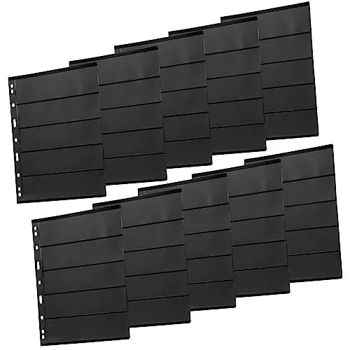 Produktbild: GREENADSCAPE 10stücke Sammelalbum Für Briefmarken Und Karten Doppelseitige Lose Blätter Schwarz Für Postkarten Fotos Spielkarten Und Für Sammler Und