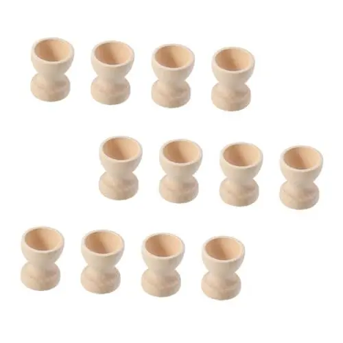 Produktbild: GREENADSCAPE 12 Stück Holz Ostereierhalter DIY Eierschalen Becherförmige Eierhalterbecher Für Küche Und Dekoration