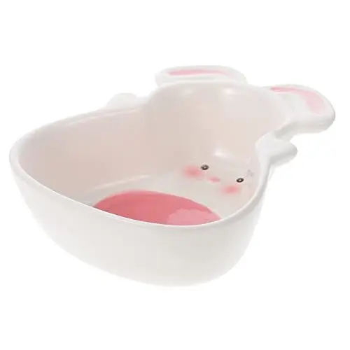 Produktbild: GREENADSCAPE 1Stk Schüssel Obstschale Dessertschale Futternapf für Kaninchen praktische Snackschale instant Noodle Bowl instant Nudeln Bowl Obstbehälter im Wohnzimmer Keramikbesteck Rosa