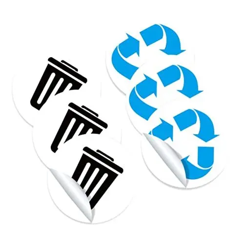 Produktbild: GREENADSCAPE 1 Satz 6 Blatt Müllklassifizierungsetikett Müllsymbol Klebeschild Mülltonnenaufkleber Abfallkorb Recyclingschild Mülltonnenaufkleber Recyclingaufkleber Für Mülltonne