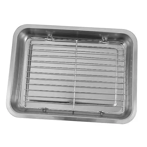 Produktbild: GREENADSCAPE 4-in-1 Backblech-set Rost Ölablassplatte Zum Einfachen Backen Abkühlen Edelstahl