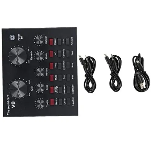 Produktbild: GREENADSCAPE 1 Satz Computer-Soundkarte sound card schallplattenspieler kondensator mikrofon -Aufnahmegeräte Musikmischer Podcast-Ausrüstung Musik-Mixer-Karte Tonmischer Metallschale Black