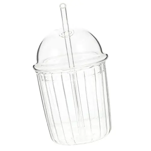Produktbild: GREENADSCAPE 1 Satz Glas Mit Deckel Reisekaffeetassen Camping Wasserkocher Klare Kaffeetasse Smoothie-Becher Campingstrohbecher Espressotassen Camping-kaffeetassen Klare Teetassen Saftkaraffe
