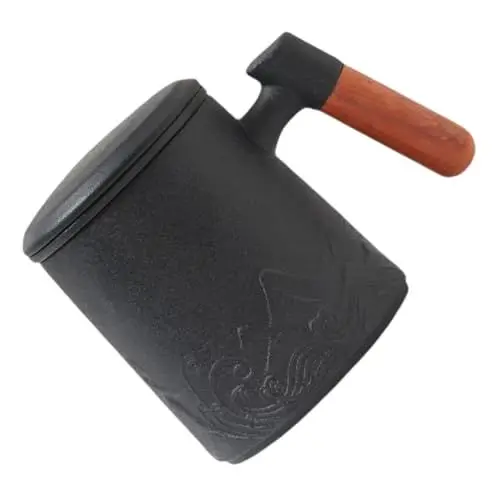 Produktbild: GREENADSCAPE Keramikbecher-set Mit Teesieb Und Deckel Chinesische Teetasse Für Büro Zuhause Café Mit Holzgriff