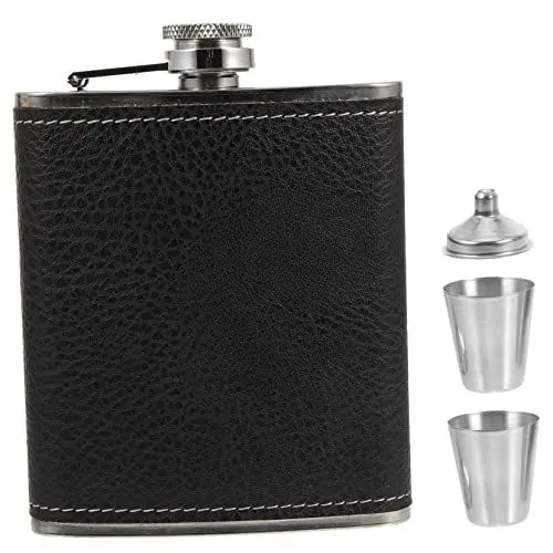 Produktbild: GREENADSCAPE Flachmann-Set aus Edelstahl Schnapsflasche auslaufsichere Weinflasche tragbare Flasche für die Dekoration im Freien