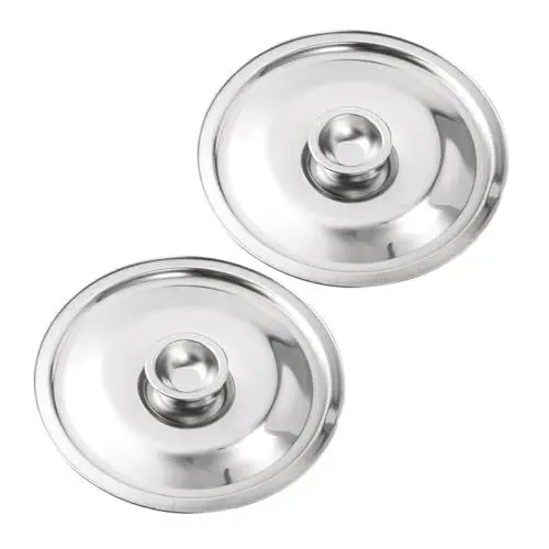 Produktbild: GREENADSCAPE 2 Stück Deckel Für Fettbehälter Ersatzdeckel Aus Edelstahl Gewürzglasabdeckungen Für Küche