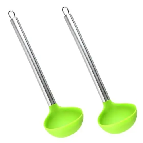 Produktbild: GREENADSCAPE Silikon-kochlöffel-set – 2-teilig Antihaftbeschichtete Suppenlöffel & Aufbewahrung Für Die Küche