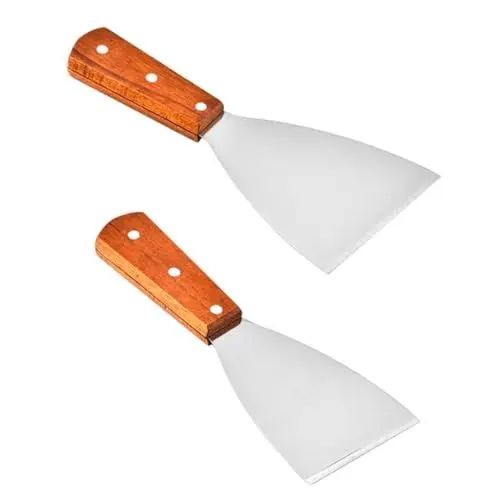 Produktbild: GREENADSCAPE 2St Pfannenwender aus Edelstahl - Kochwerkzeug Grillwender Dreher Steakschaufeln Kuchen küchenmaschiene kochgeschirr Küchenutensilien für Restaurants Steakwender Rostfreier Stahl