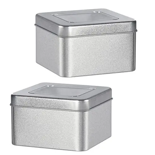 Produktbild: GREENADSCAPE Aufbewahrungsdosen Für Süßigkeiten 2 Stück Weißblechboxen Mit Deckel Für Hochzeitsgeschenke Elegante Kerzenhalter