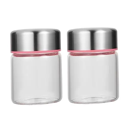 Produktbild: GREENADSCAPE 2st Marmeladenglas Wasserflaschen Mini Klare Marmeladengläser Marmeladenhalter Süßigkeiten Kristalle Mini-kristalle Kubischer Behälter Einmachglas Behälter Mini-geleegläser Yellow