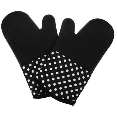 Produktbild: GREENADSCAPE Isolierte Handschuhe 2er-Set Silikon-ofenhandschuhe Hitzebeständig Zum Kochen Backen Mikrowelle 300 °c Maximale Temperatur