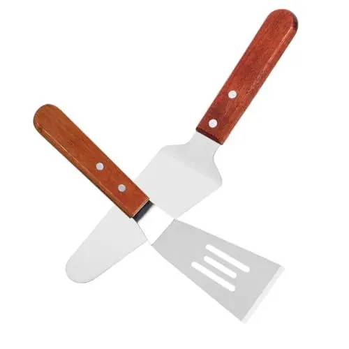 Produktbild: GREENADSCAPE Pizza Server Backen Spachtel Set Metall Pizza Turner Komfortable Holz Griff