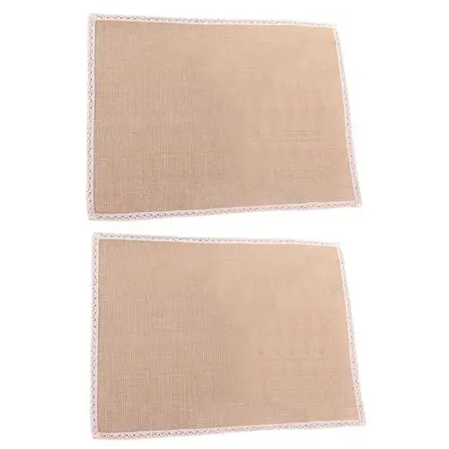Produktbild: GREENADSCAPE 2st Wasserachterbahn Esstisch Tassenunterlage Tischschutzpolster Cocktailgarnitur Zarter Untersetzer Tischunterlagen Tassenuntersetzer Für Den Tisch Sackleinen Leinen. Beige