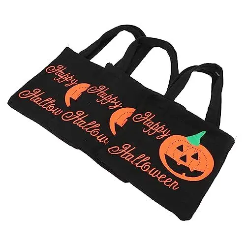 Produktbild: GREENADSCAPE 3er-pack Halloween Wiederverwendbare Süßigkeiten Handtaschen Tragbare Geschenktaschen Dekorationstasche Leckereienbeutel Einkaufstasche Halloween-tasche Geschenktüte