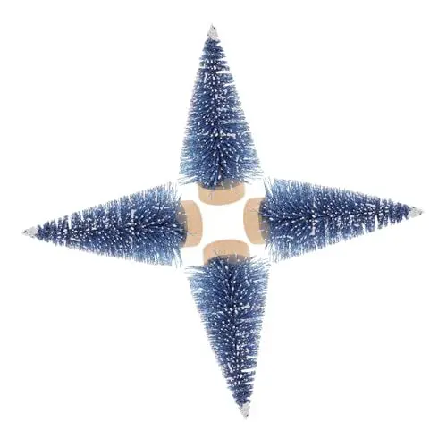 Produktbild: GREENADSCAPE 4 Stück Mini-Weihnachtsbaum Ornamente Mini-weihnachtsbäume Kleine Weihnachtsbäume Für Den Tisch Blaues Schneemanndekor Weihnachts-hüpfburgen Sisal-weihnachtsbäume Das Haustier Blue
