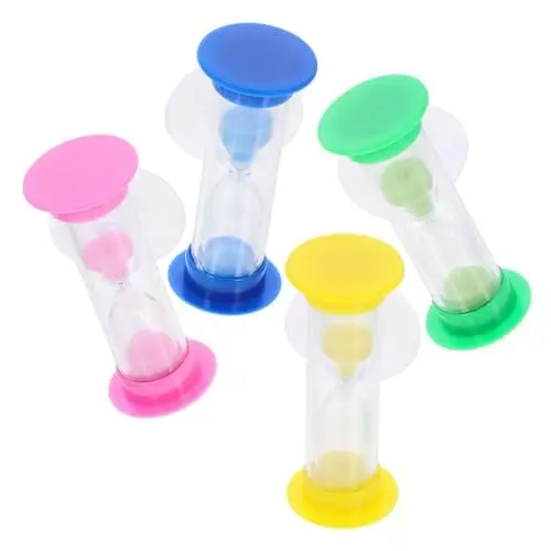 Produktbild: GREENADSCAPE 4 Stück Saugnapf-Sanduhr-Zahnputz-Timer für Kinder Kleiner Timer Sandbürste mal Sanduhr Kinder Sanduhr für Kinder Zahnputz-Timer für den Innenbereich Kinderzahnbürstentimer Glas