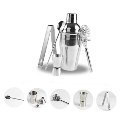 Produktbild: GREENADSCAPE 5 Teiliges Edelstahl Cocktail Shaker Set Professionelles Martini Mixer Barwerkzeug Mit Kapazität Bartender Utensilien Und Bar Zubehör Für Perfekte Cocktails