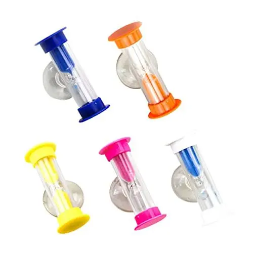 Produktbild: GREENADSCAPE 5st Saugnapf Sanduhr Badezimmer Sanduhr Kinderuhr Uhren Für Kinder 3 Minuten Sanduhr Kinder Sanduhr Bürsten-Timing-Tool Kinderspielzeug Sanduhr Putzen Zahnputz-Timer Glas