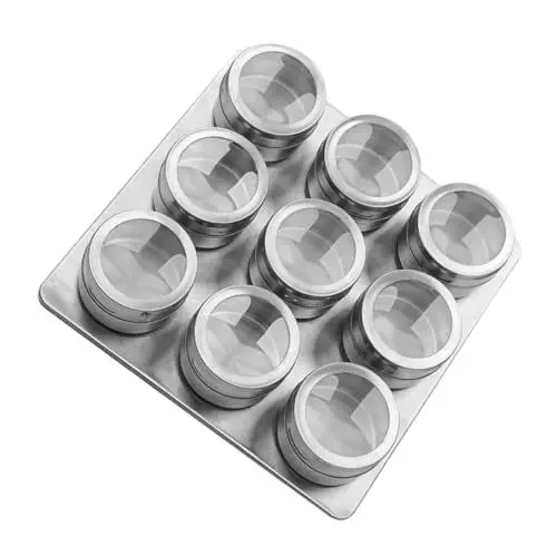 Produktbild: GREENADSCAPE 9St Gewürzbehälter aus Edelstahl lagercontainer spekulatius gewürze grillfolien grillhaube Glasbehälter Gewürzregal Aufbewahrungsdosen für Gewürze Gewürzdosen