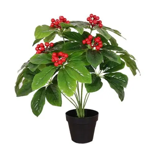 Produktbild: GREENADSCAPE Blumentopf-Ornament kunstpflanze kunstplflanze büromaterial hausdeko wohnraumdeko Bürodekoration Pflanzen Anlage grünes Dekor Simulation Blumentopf Gartensimulierte Pflanze rot
