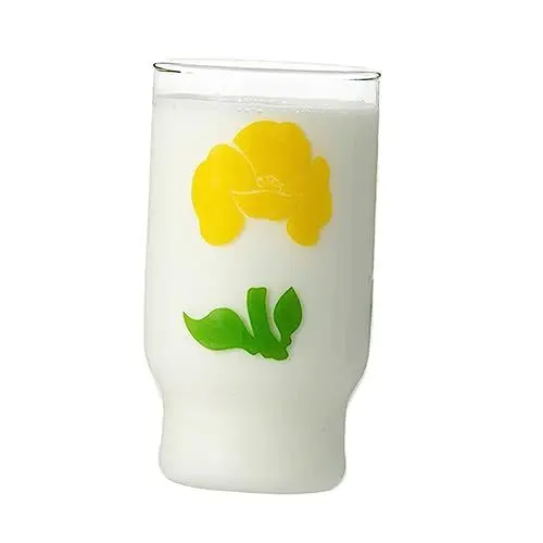 Produktbild: GREENADSCAPE Stilvolles Hitzebeständiges Glas Mit Gelbem Blumendesign Multifunktionale Tasse Für Kaffee Saft Oder Büro