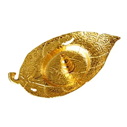 Produktbild: GREENADSCAPE Handlicher Räucherofen Orientalischer Räucherteller Arabisches Weihrauchtablett Desktop-räucherstäbchen Kreative Räucherschale Zarter Räucherstäbchenhalter Metall Golden