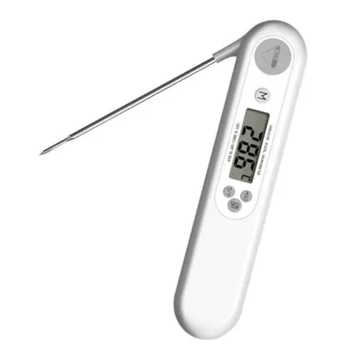 Produktbild: GREENADSCAPE Lebensmittel-Thermometer digitale Küchensonde Grillthermometer babyflaschen thermometer digitalthermometer Klappbares Fleischthermometer digitales Thermometer flammhemmend Weiß