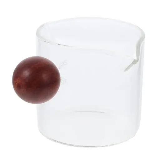 Produktbild: GREENADSCAPE Milchbecher Kleiner Kaffeemilchkännchen Messbecher backen Espresso-Messbecher Getränkegläser Kaffeesirup kaffeekanne kaffeekännchen glastasse Kaffeetasse Wasserbecher aus Glas Holz