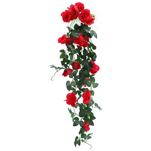 Produktbild: GREENADSCAPE Elegante Rose Blume Girlande Simulation Rattan Für Hintergrund