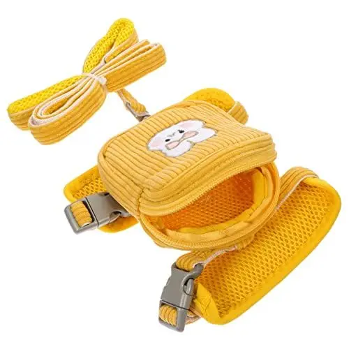 Produktbild: GREENADSCAPE Rucksack für Haustiere Welpen Rucksack Hundeläufer für Haustier-Pullover-Kleidung Welpen-Shirts pet Backpack Hunde Rucksack Hundeleine Rucksack Hunderucksack Polyester Yellow