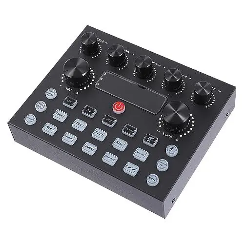 Produktbild: GREENADSCAPE Soundkarte Stimmwechsler Streaming-Mischpult Tonmischer DJ-Ausrüstung -Sound schallplattenspieler sound card Sound-Effekt-Board Podcast-Ausrüstung Elektronisches Bauteil Black