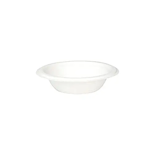 Produktbild: GREENBOX Einweggeschirr Schalen aus ZuckerrohrI kompostierbares, biologisch abbaubares Geschirr I Suppenteller Schälchen Pastateller Servierschale I 50x Suppenschale 250ml, rund 16cm, Weiß, DTW012561