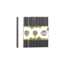 Produktbild: GREENBOX Papier Trinkhalme 15 cm Strohhalm 7 mm Ø I Trinkhalm biologisch abbaubar I schwarze Strohhalme I Party Trinkhalme für Cocktails I Papierstrohhalme 250 Stück, Schwarz