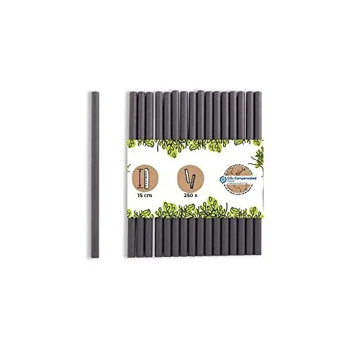 Produktbild: GREENBOX Papier Trinkhalme 15 cm Strohhalm 7 mm Ø I Trinkhalm biologisch abbaubar I schwarze Strohhalme I Party Trinkhalme für Cocktails I Papierstrohhalme 250 Stück, Schwarz