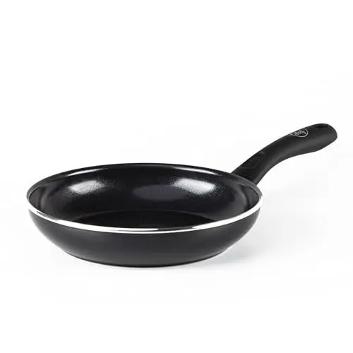 Produktbild: GreenChef Diamond Gesunde Antihaft-Keramik-Bratpfanne 20 cm, Eierpfanne, PFAS-frei, Induktionsgeeignet, Backofenfest bis 160˚C, Spülmaschinenfest, Schwarz