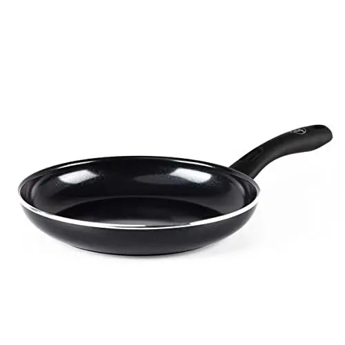 Produktbild: GreenChef Diamond Gesunde Antihaft-Keramik-Bratpfanne 24 cm, Eierpfanne, PFAS-frei, Induktionsgeeignet, Backofenfest bis 160˚C, Spülmaschinenfest, Schwarz