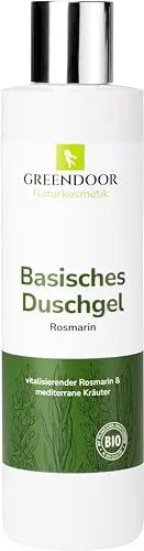 Produktbild: GREENDOOR Basisches Duschgel Rosmarin 250ml, biologisch abbaubare Naturkosmetik, Natur für Ihre Haut ohne Silikone Sulfate Konservierungsmittel Parabene