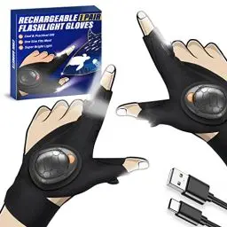 Produktbild: Geschenke für Männer LED Handschuhe mit Beleuchtung: Handschuhe mit Licht LED Handschuhe mit Wasserdichter Beleuchtung, Angelzubehör Geschenke für Angler Vater Opa Papa Männer Geschenke Weihnacht