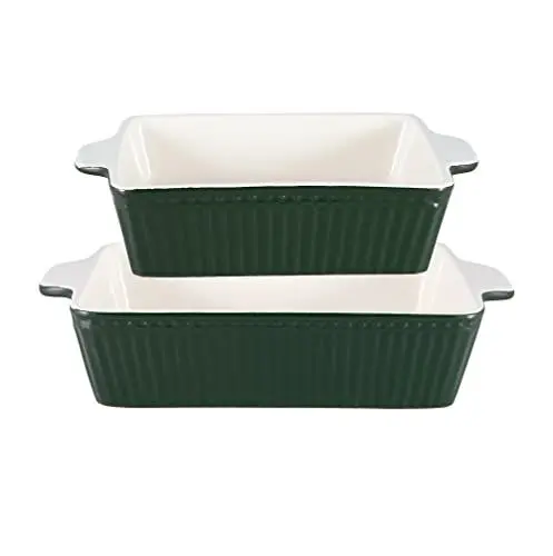 Produktbild: GreenGate Auflaufform Alice Grün Rechteckig 2er Set Keramik Pinewood Green Backform