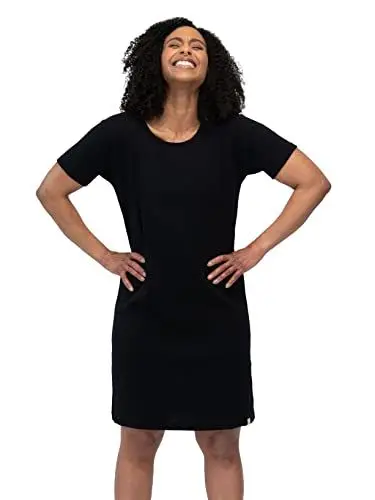 Produktbild: greenjama Damen Sleepshirt aus Derby-Rib Nachthemd, Black, 36