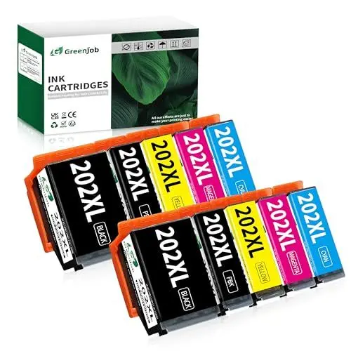 Produktbild: Greenjob 202XL Druckerpatronen für Epson 202 XL Multipack Kompatibel mit Epson Expression Premium XP-6000 XP-6005 XP-6100 XP-6105 XP6000 XP6005 XP6100 XP6105 (10er-Pack)