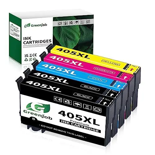 Produktbild: Greenjob 405XL Multipack für Epson 405 XL Druckerpatronen Kompatibel mit Epson Workforce Pro WF-3820 WF-3825 WF-4820 WF-4825 WF-4830 WF-7830 WF-7835 WF-7840 (2 Schwarz, 1 Cyan, 1 Magenta, 1 Gelb)