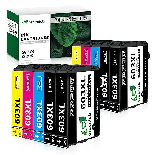 Produktbild: Greenjob 603XL Druckerpatronen für Epson 603 Tintenpatronen Kompatibel mit Epson Expression Home XP-2100 XP-2105 XP-3100 XP-3105 XP-4100 XP-4155 Workforce WF-2810 WF-2830 WF-2835 WF-2850 (10er-Pack)