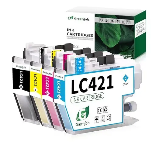 Produktbild: Greenjob LC421 LC-421VAL Patronen Value Pack Kompatibel für Druckerpatronen Brother LC421 LC421XL LC-421XL LC-421XLVAL LC421XLVAL Multipack für Brother DCP-J1050DW DCP-J1140DW MFC-J1010DW (4er-Pack)