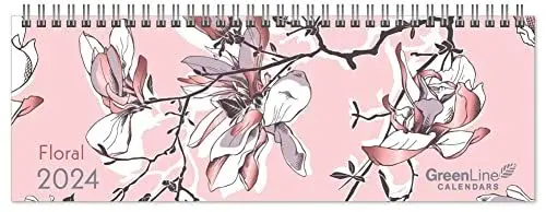 Produktbild: GreenLine Floral 2024 - Tischquerkalender - Tischkalender - Blumen - 29,7x10,5