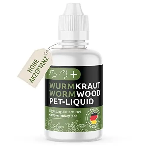 Produktbild: GreenPet Wurm Kraut Pet Liquid Tropfen Flüssig - Natürliche Wurmkur Alternative, vor, bei & nach Wurmbefall Hund, Katze & Kaninchen, alle Haustiere, pflanzliches Wurmmittel 50ml