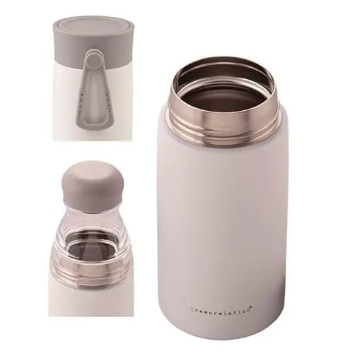 Produktbild: greenrelation 2lidsbottle+ Thermosflasche Thermo Coffee To Go Thermobecher Trinkflasche Edelstahl Tritan